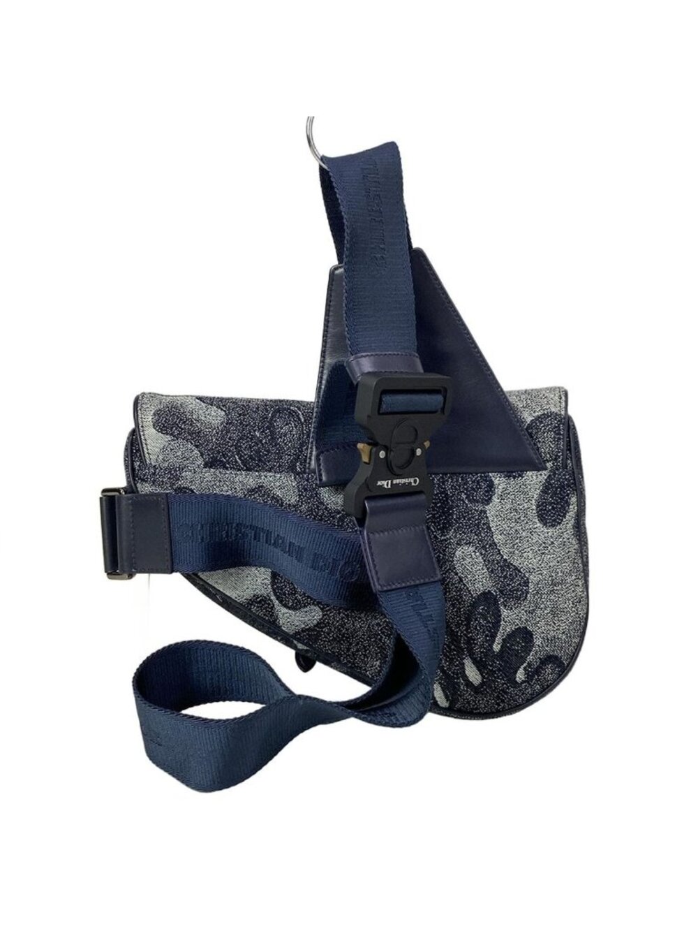 Dior Shoulder Bag Dark Navy Gray Leather - Picture 3 of 15